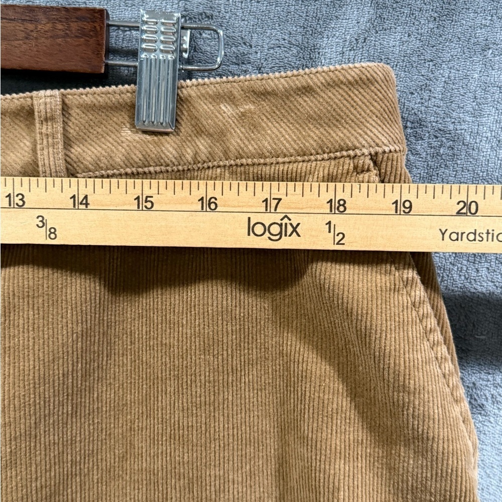 LL Bean Classic Fit Skirt Women’s Size 18 Tan Corduroy Hip Pocket Preppy - Picture 4 of 9
